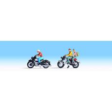 TT Motorradfahrer, 3 Figuren mit 2 Motorrädern